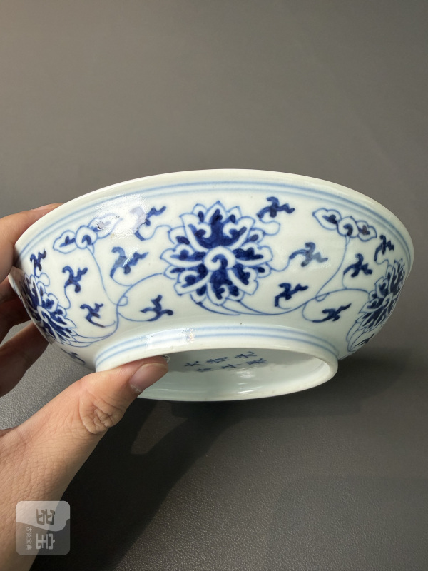 清光绪 青花缠枝莲纹盘 - 图4